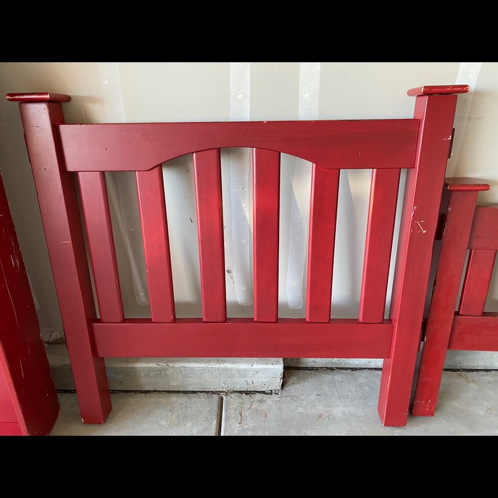 Pottery Barn Red Kendall XL Twin bed w/trundle